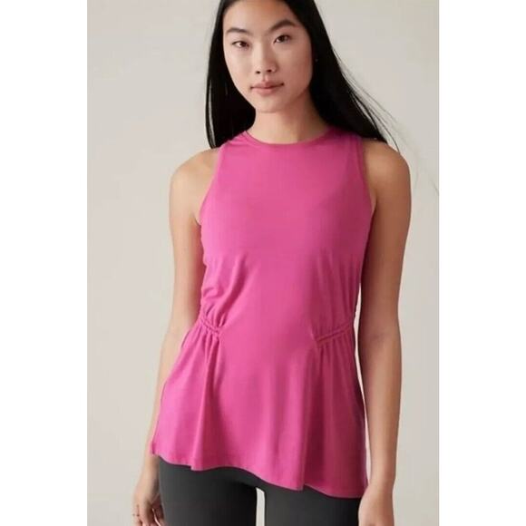NWT Athleta Air‎ Out Cinch Tank Hot Pink Size XSmall MSRP $55 - Picture 1 of 3